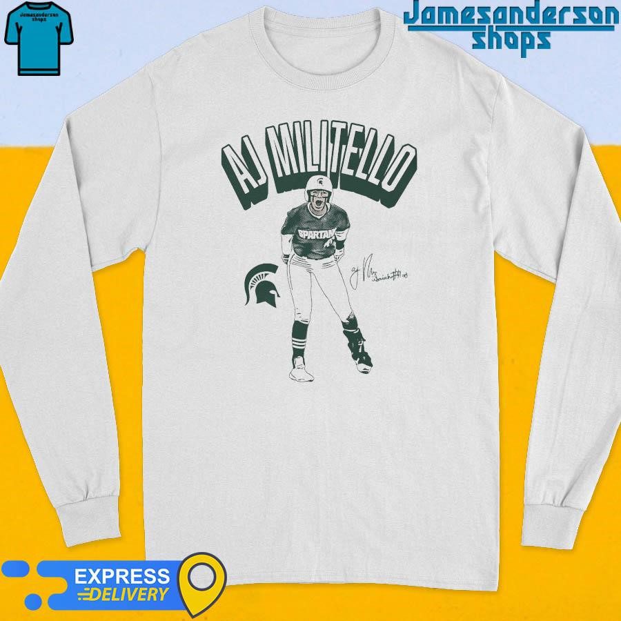 official-aj-militello-michigan-state-spartans-signature-long-sleeve Official Aj Militello Michigan State Spartans signature Long Sleeve