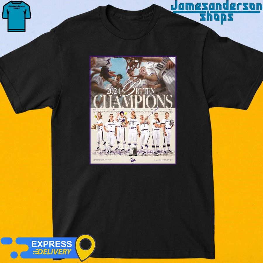 northwestern-wildcats-softball-2024-big-ten-champions-back-to-back-poster-t-shirt-1 Northwestern Wildcats Softball 2024 Big Ten Champions Repeat Poster Shirt