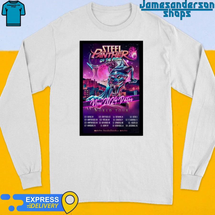 official-steel-panther-on-the-prowl-new-2024-dates-world-poster-long-sleeve Official Steel Panther On The Prowl New 2024 Dates World Poster Long Sleeve