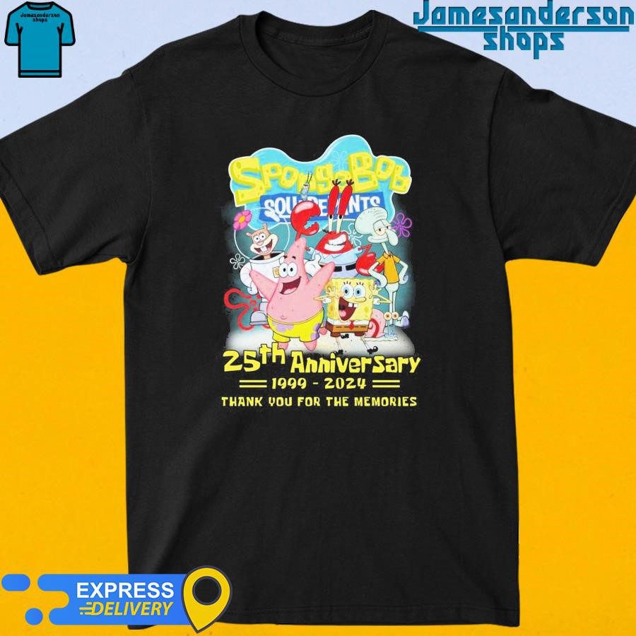spongebob-squarepants-25th-anniversary-1999-2024-thank-you-for-the-memories-t-shirt-1 SpongeBob SquarePants 25th Jubilee 1999-2024 Grateful for the Memories Shirt