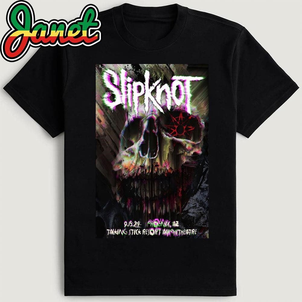 slipknot-performing-sept-15-2024-talking-stick-resort-amphitheatre-phoenix-az-poster-shirt-1 Slipknot Performing September 15, 2024, at Talking Stick Resort Amphitheatre Phoenix AZ Poster Shirt