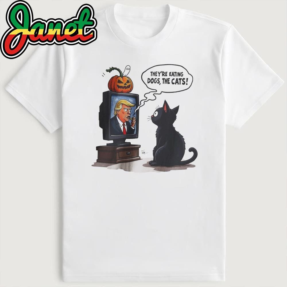 theyre-consuming-dogs-and-cats-watching-tv-humorous-trump-2024-debate-shirt-1 They're Consuming Dogs And Cats Watching TV Humorous Trump 2024 Debate T-Shirt