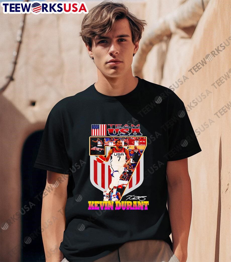 team-usa-kevin-durant-no-7-signature-unisex-t-shirt-1 Team USA Kevin Durant No.7 autograph shirt