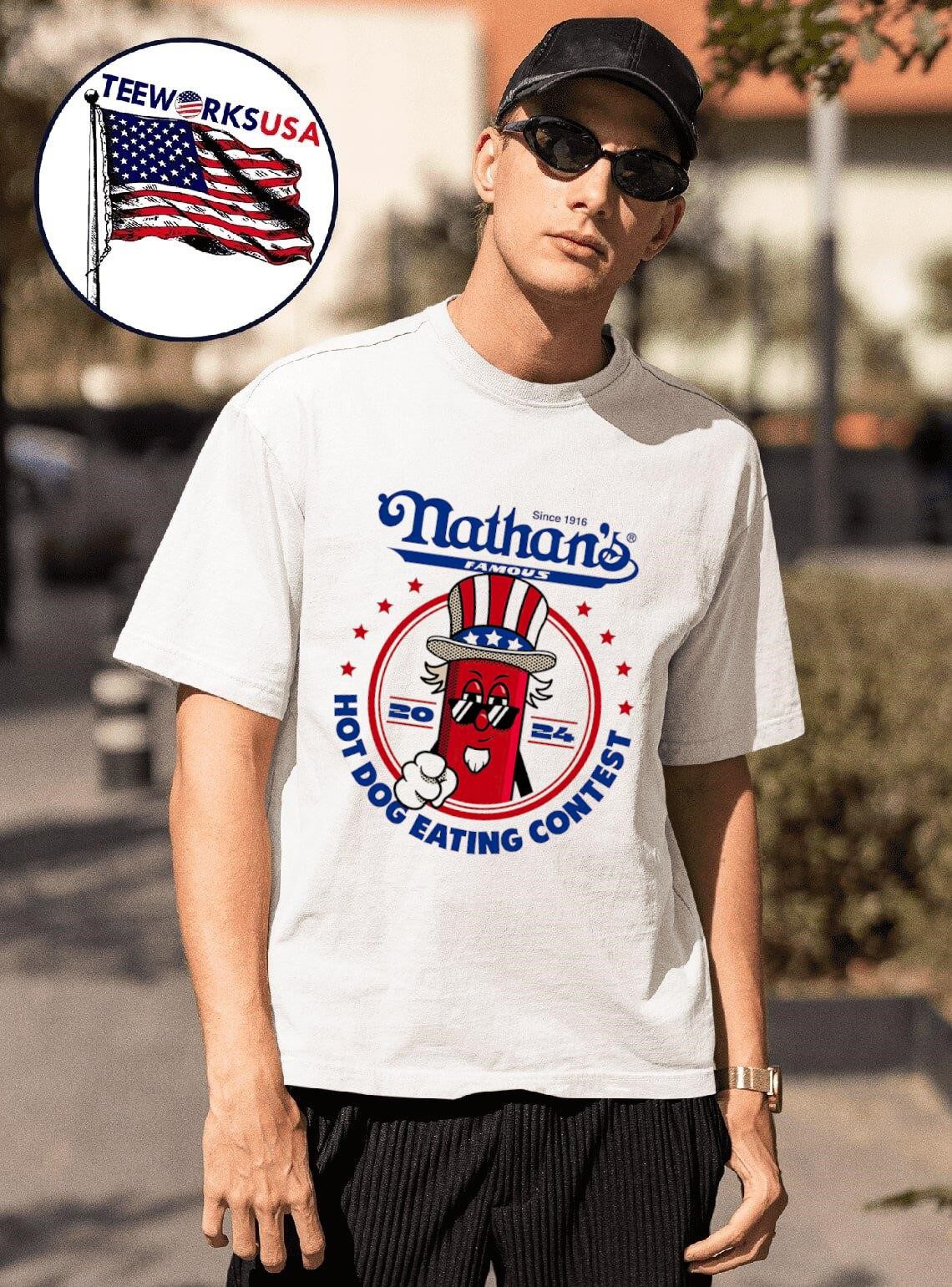 nathans-famous-hot-dog-eating-contest-2024-unisex-t-shirt-1 Nathan's renowned hot dog consumption contest 2024 apparel