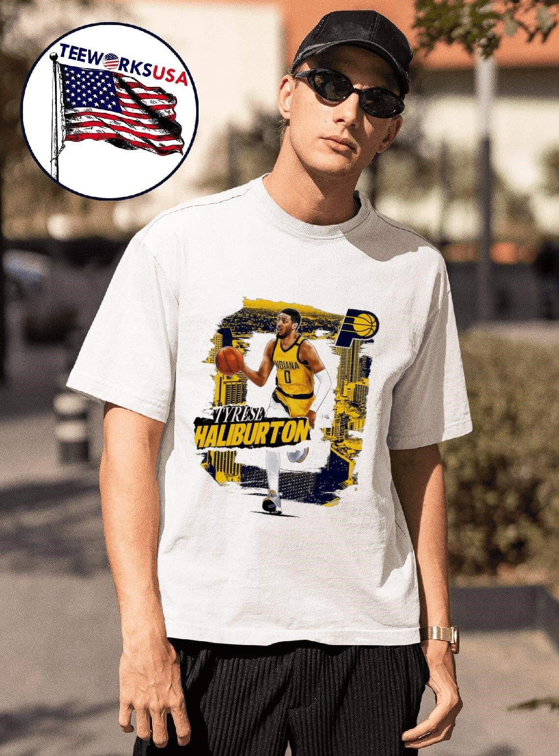 tyrese-haliburton-indiana-pacers-rough-number-0-art-unisex-t-shirt-1 Tyrese Haliburton Indiana Pacers gritty numeral 0 artwork shirt
