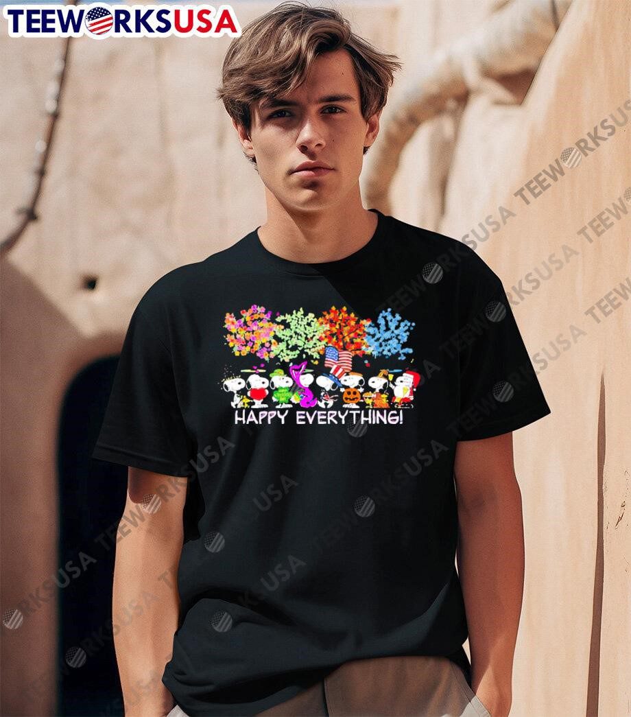 snoopy-happy-everything-cartoon-unisex-t-shirt-1 Snoopy Joyful Everything Animated Shirt