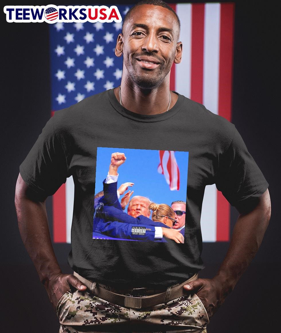 donald-trump-parental-advisory-explicit-content-album-cover-assassination-attempt-unisex-t-shirt-1 Donald Trump Parental advisory explicit content album cover assassination attempt shirt