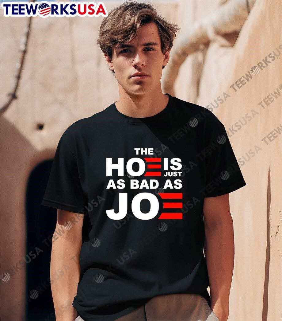 sarah-larchmont-the-hoe-is-just-as-bad-as-joe-unisex-t-shirt-1 Sarah Larchmont: The Shovel is Equally as Bad as Joe T-shirt