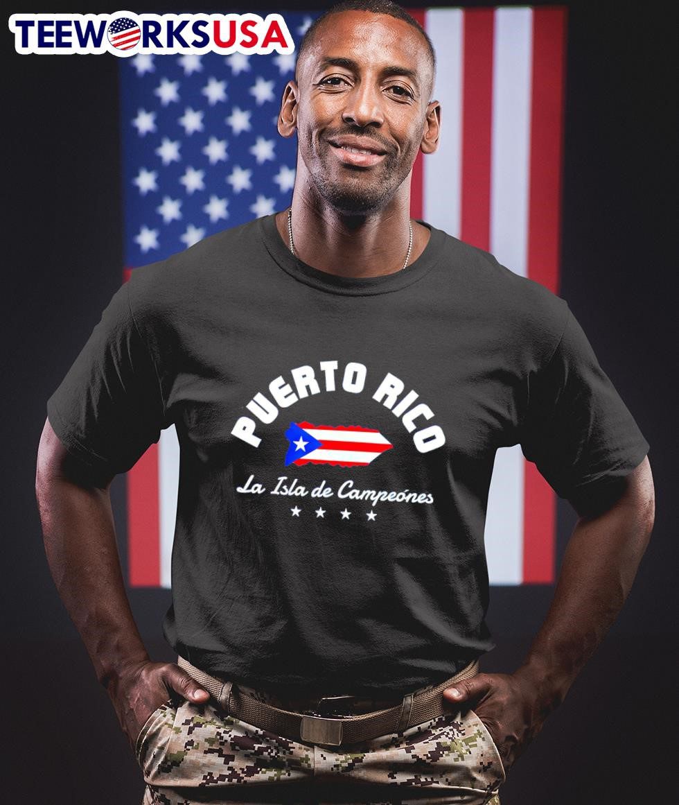 puerto-rico-la-isla-de-campeones-stars-unisex-t-shirt-1 Puerto Rico La Isla de Campeones stars shirt