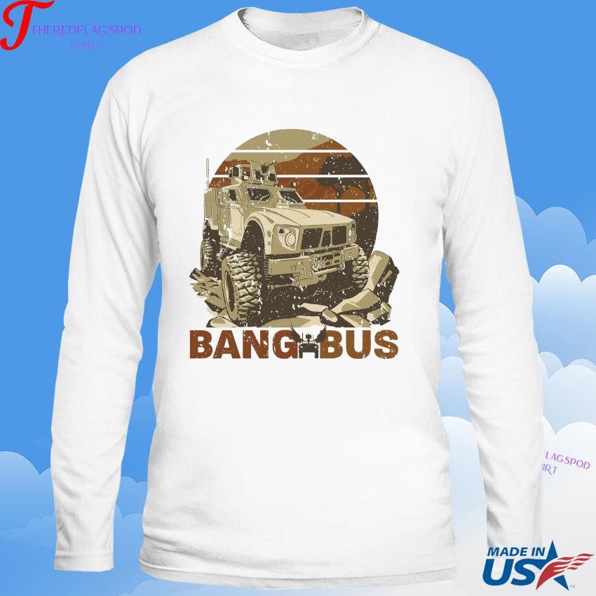 official-bang-bus-usa-armored-car-sweatshirt Authentic Bang Bus USA Reinforced Vehicle Sweatshirt
