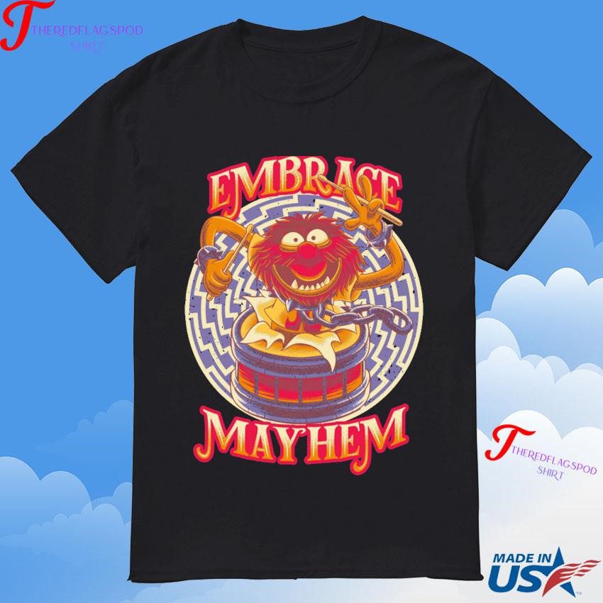 official-embrace-mayhem-muppet-animal-drumming-t-shirt Official Embrace Mayhem Muppet Animal Drumming T-Shirt
