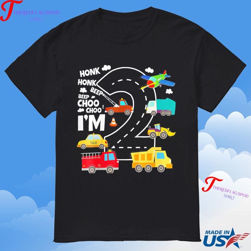 official-2-year-old-transportation-birthday-boy-2nd-toddler-truck-car-honk-beep-choo-im-t-shirt Official 2 Year Old Transportation Birthday Boy 2nd Toddler Truck Car Honk Beep Choo I'm T-Shirt