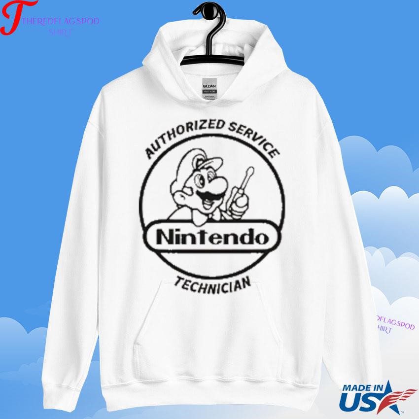 official-authorized-service-nintendo-technician-super-mario-hoodie Certified Licensed Repair Nintendo Expert Super Mario Hoodie