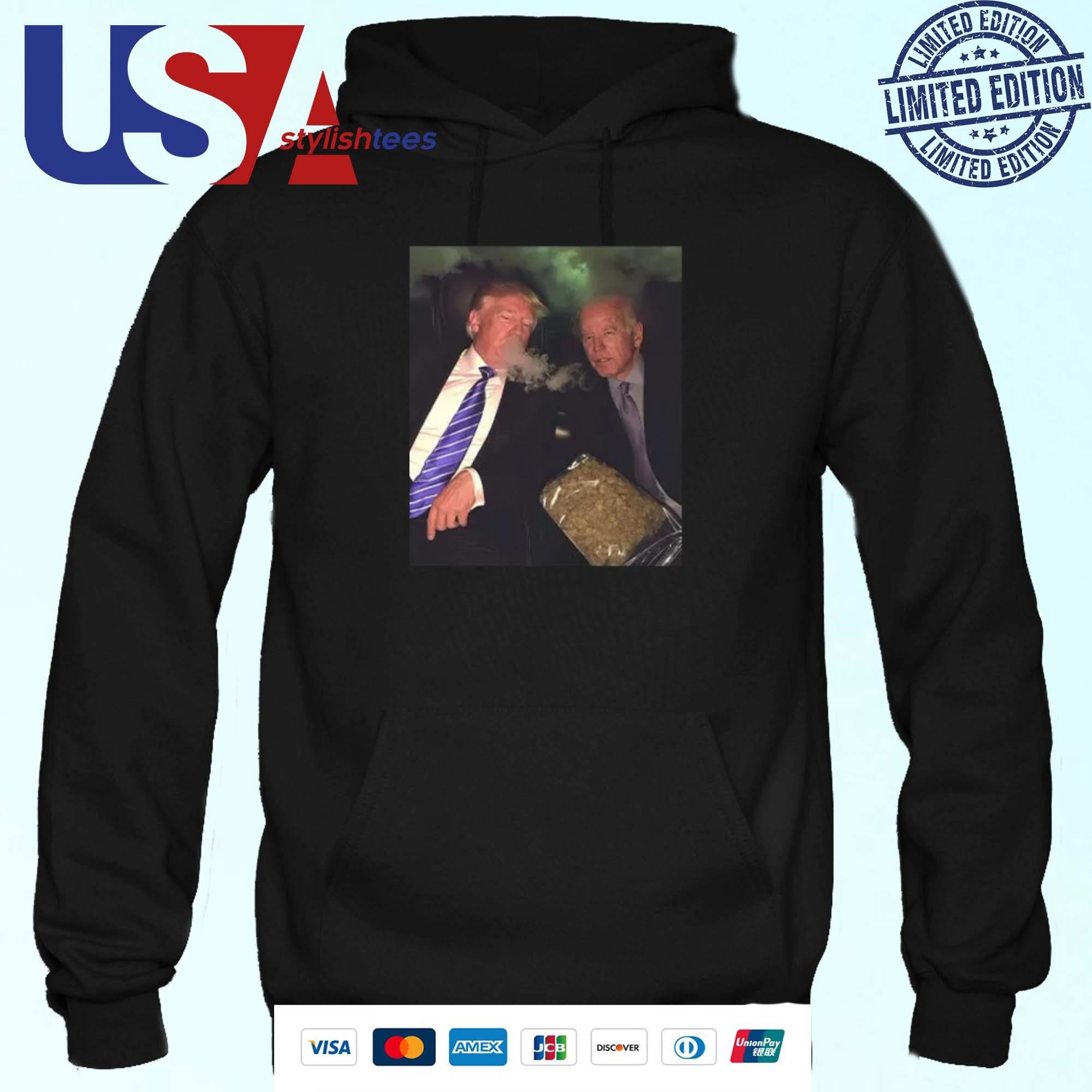 trump-and-biden-smoking-weed-hoodie Trump And Biden Enjoying Cannabis Hoodie