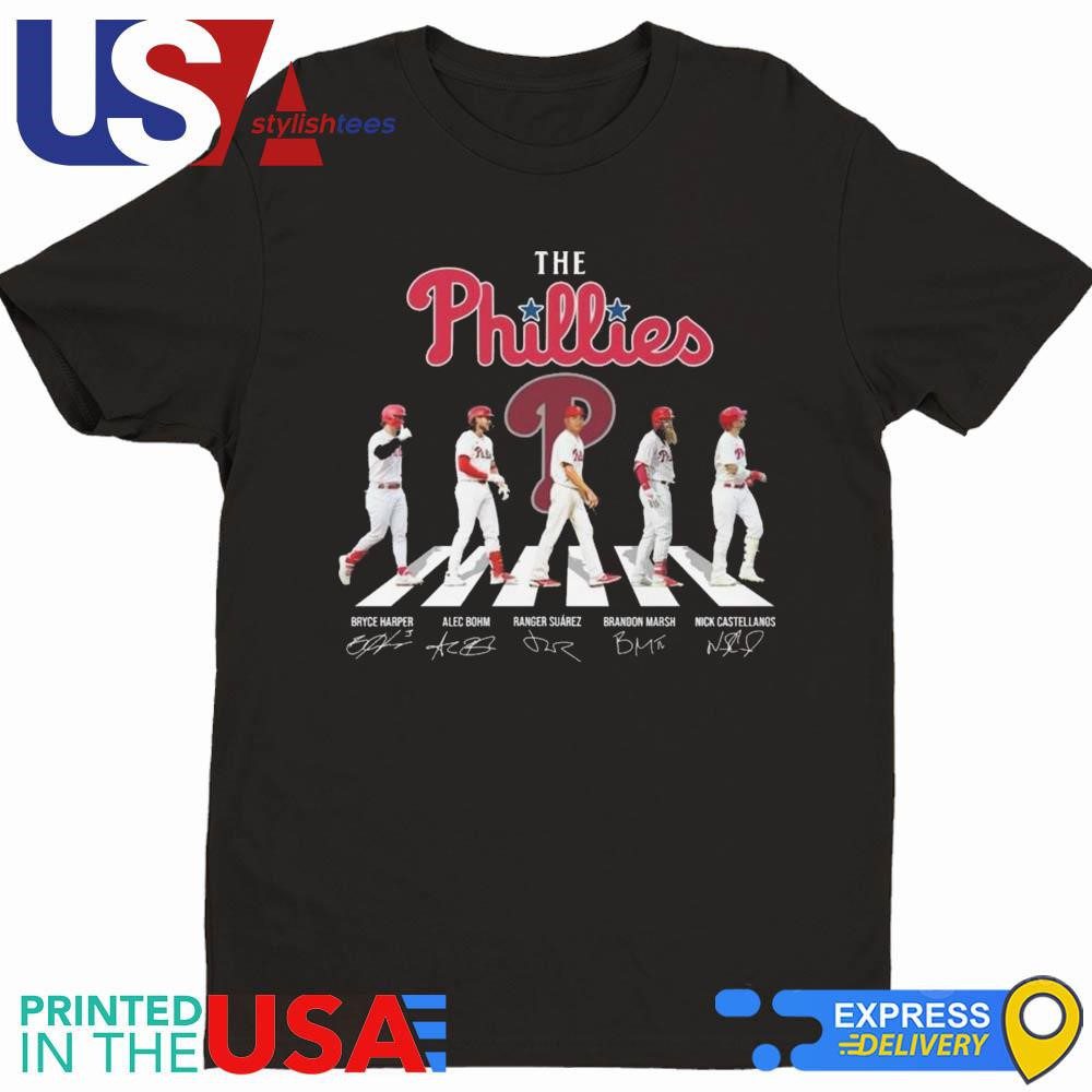 philadelphia-phillies-bryce-harper-alec-bohm-ranger-suarez-baseball-the-phillies-signatures-t-shirt-1 Philadelphia Phillies Bryce Harper Alec Bohm Ranger Suarez Baseball The Phillies Signatures T-Shirt