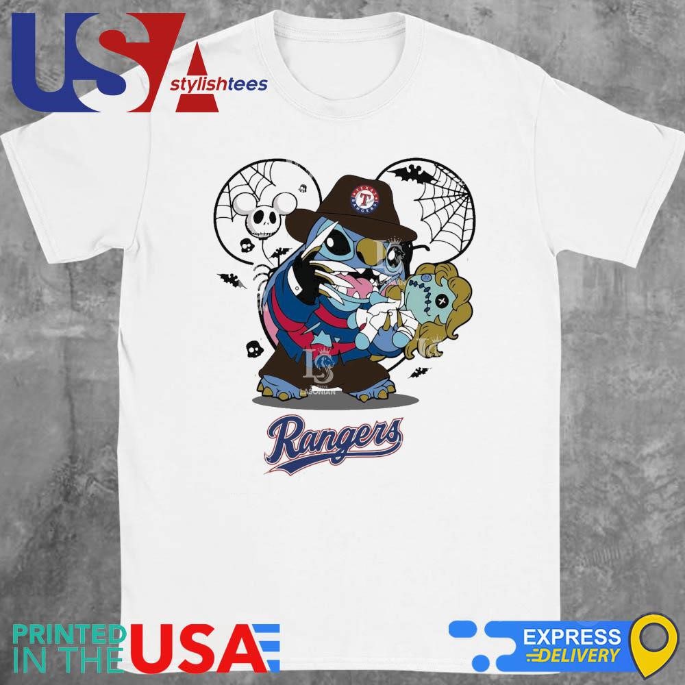 texas-rangers-stitch-freddy-krueger-halloween-shirt-1 Texas Rangers Stitch Freddy Krueger Halloween Shirt