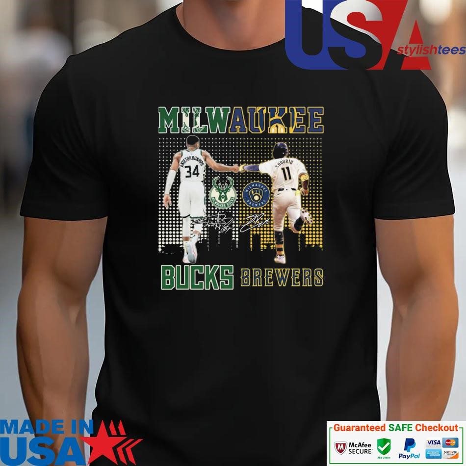 official-milwaukee-bucks-x-milwaukee-brewers-skyline-signatures-unisex Official Milwaukee Bucks x Milwaukee Brewers Skyline Signatures unisex