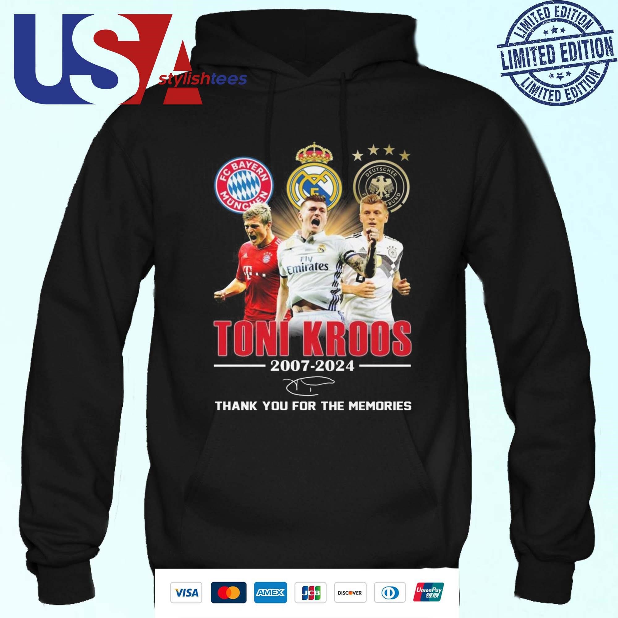 real-madrid-toni-kroos-2007-2024-german-football-player-signature-hoodie Real Madrid Toni Kroos 2007-2024 German Soccer Star Autograph Hoodie