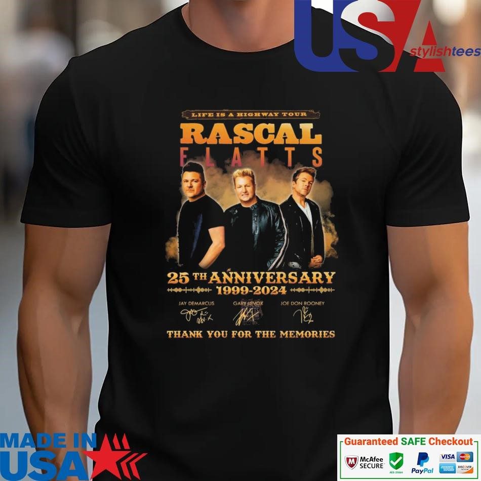official-rascal-flatts-25th-anniversary-1999-2024-life-is-a-highway-tour-thank-you-for-the-memories-signatures-unisex Official Rascal Flatts 25-Year Celebration 1999-2024 Life Is A Highway Tour Thanks For The Memories Signatures unisex