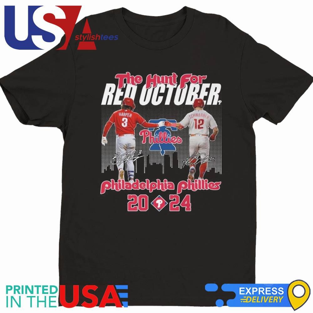philadelphia-phillies-the-hunt-for-red-october-2024-baseball-league-signatures-shirt-1 Philadelphia Phillies The Quest For Red October 2024 Baseball League Autograph Shirt
