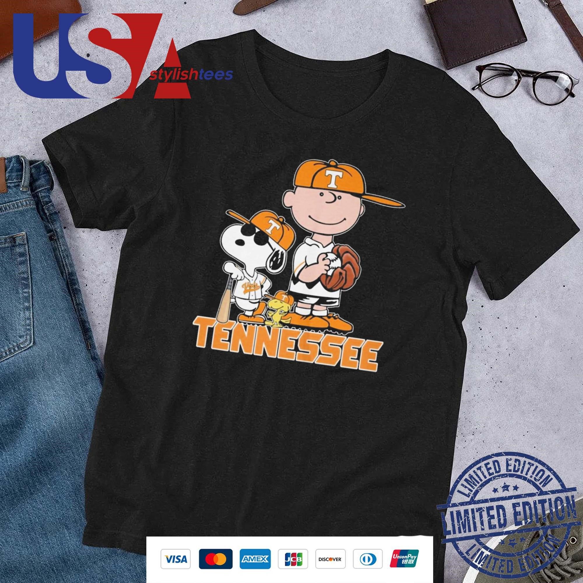 snoopy-peanuts-tennessee-volunteers-baseball-shirt-1 Snoopy Peanuts Tennessee Volunteers Baseball Tee
