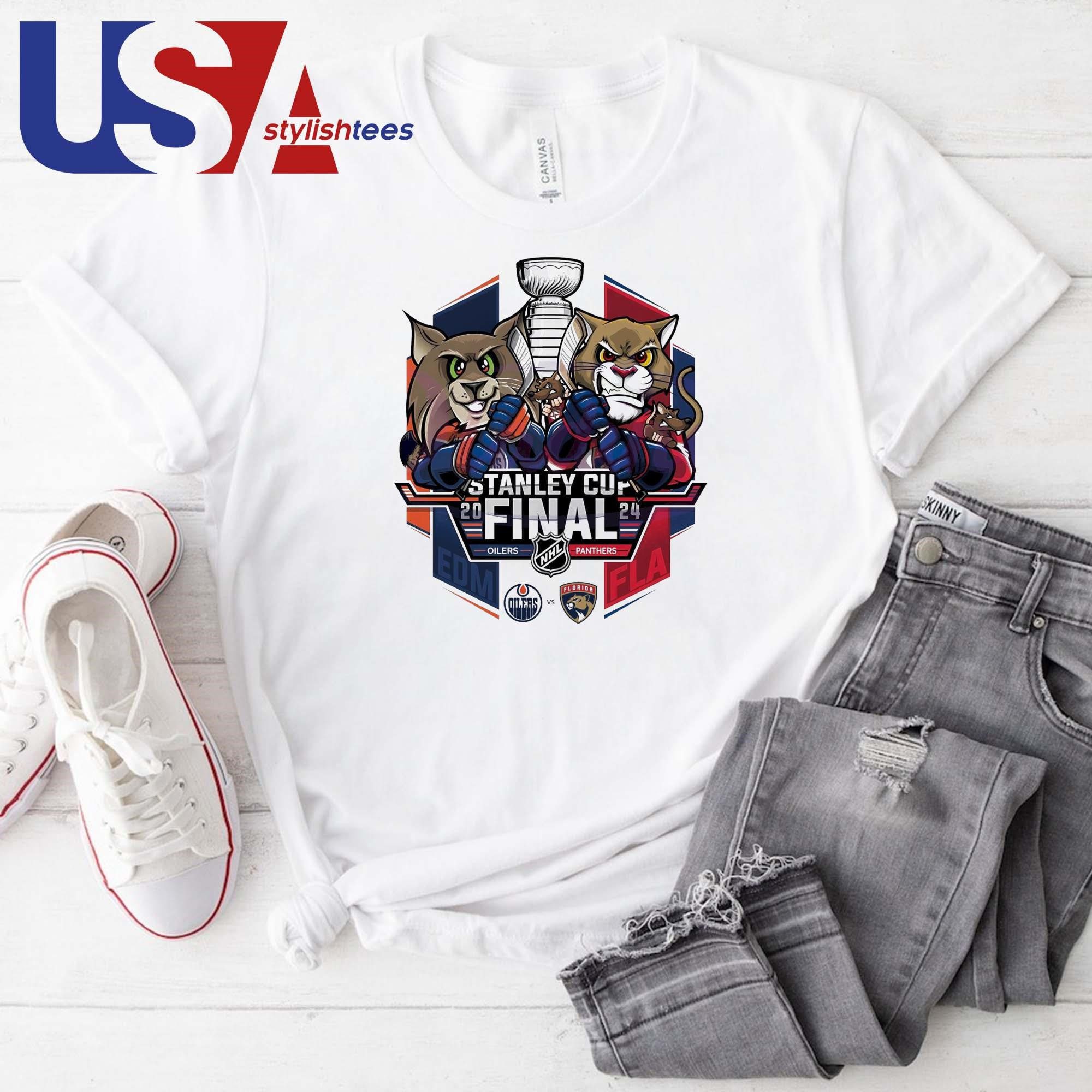 official-stanley-cup-final-oilers-vs-panthers-2024-hockey-mascot-t-shirt-1 Official Stanley Cup Final Oilers vs Panthers 2024 Hockey Mascot Shirt