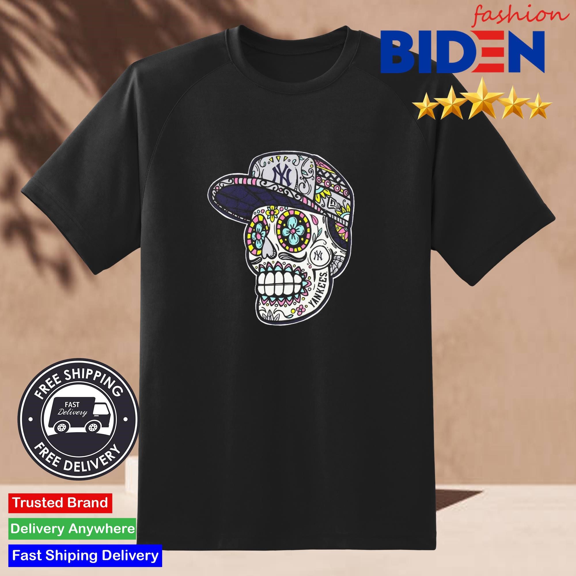 new-york-yankees-sugar-skull-hat-2024-shirt-2 New York Yankees Sugar Skull Cap 2024 Tee