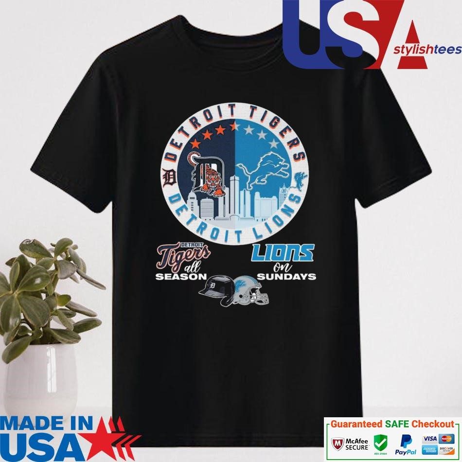 official-detroit-tigers-all-season-detroit-lions-on-sundays-2024-shirt-1 Authorized Detroit Tigers Year-Round Detroit Lions Sundays 2024 Top