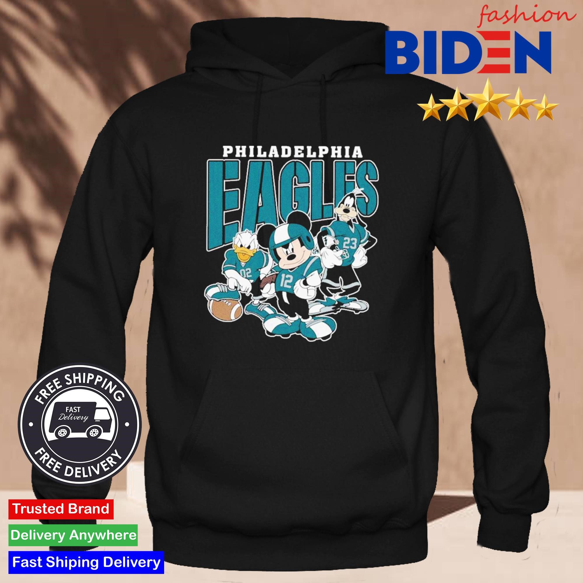 Philadelphia Eagles Mickey Donald Duck And Goofy Football Team 2024 Hoodie
