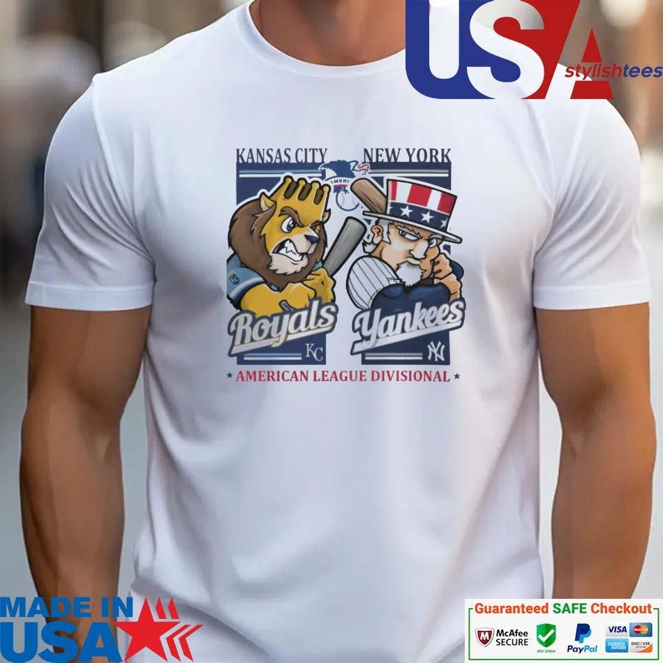 authentic-kansas-city-royals-versus-new-york-yankees-mlb-american-league-divisional-2024-mascots-emblem-unisex Authentic Kansas City Royals Versus New York Yankees MLB American League Divisional 2024 Mascots Emblem unisex