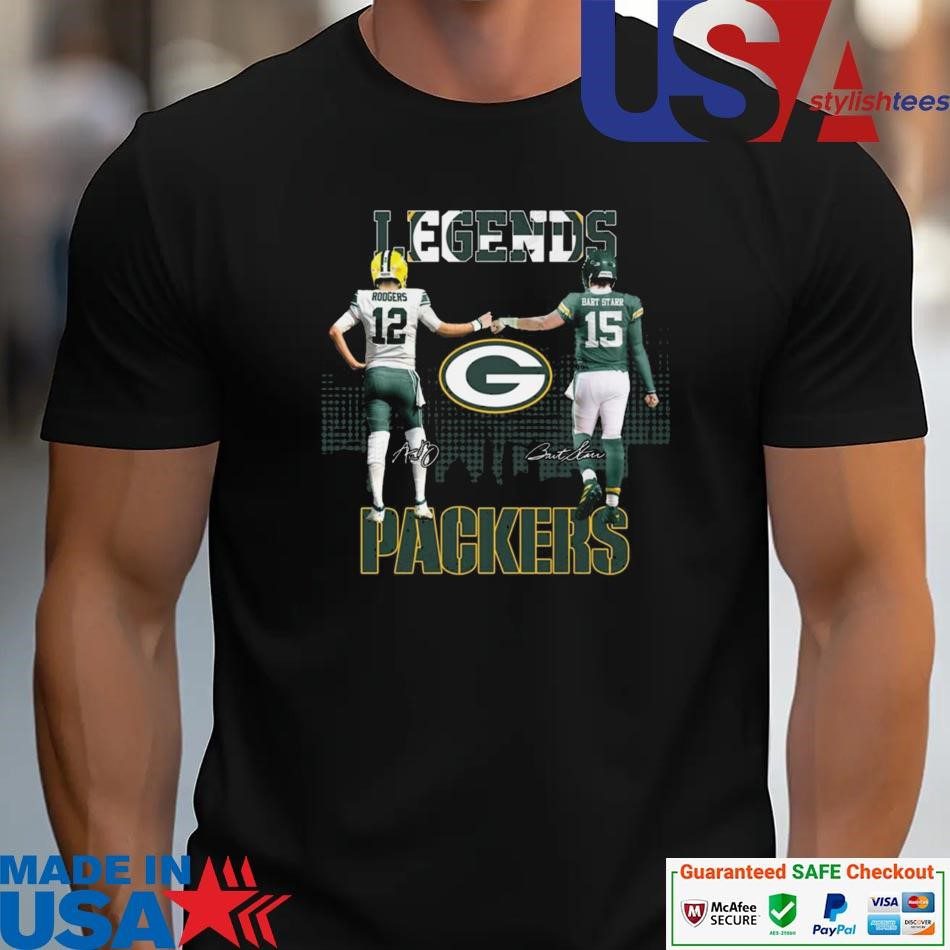 official-green-bay-packers-legends-aaron-rodgers-x-bart-starr-signatures-unisex Official Green Bay Packers Legends Aaron Rodgers x Bart Starr Signatures unisex