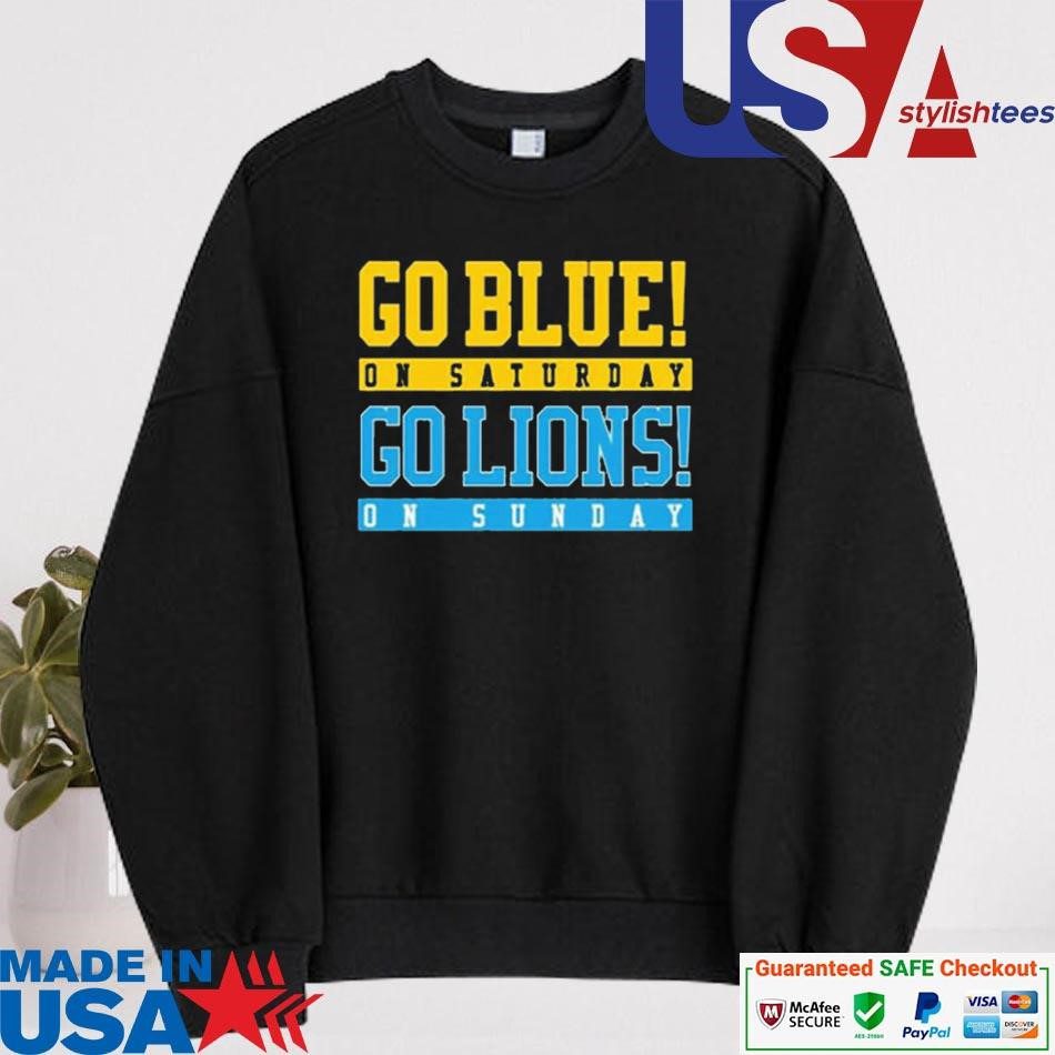 official-go-blue-on-saturday-go-lions-on-sunday-sweater Official Go Blue On Saturday Go Lions On Sunday sweater