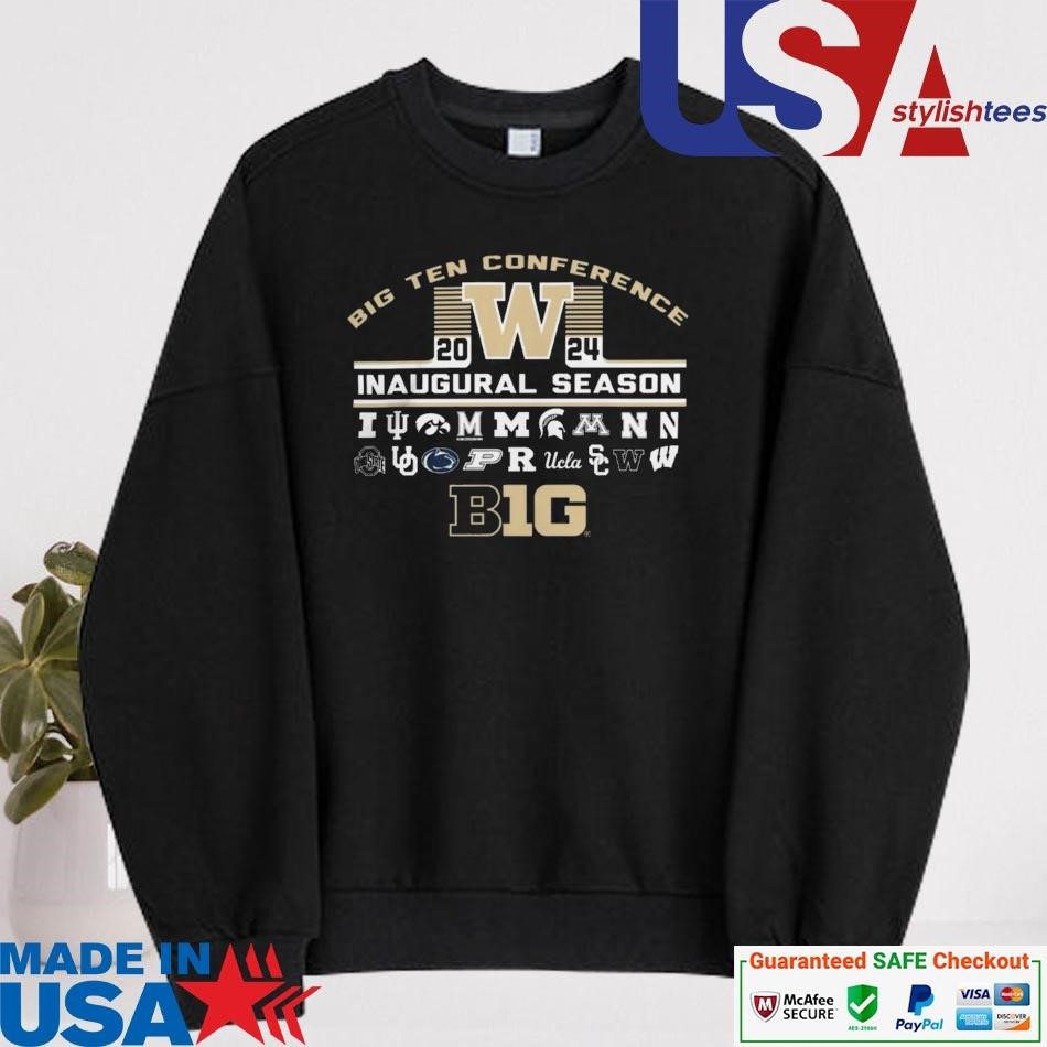 official-washington-huskies-big-ten-2024-inaugural-season-multi-logo-sweater Official Washington Huskies Big Ten 2024 Inaugural Season Multi Logo sweater