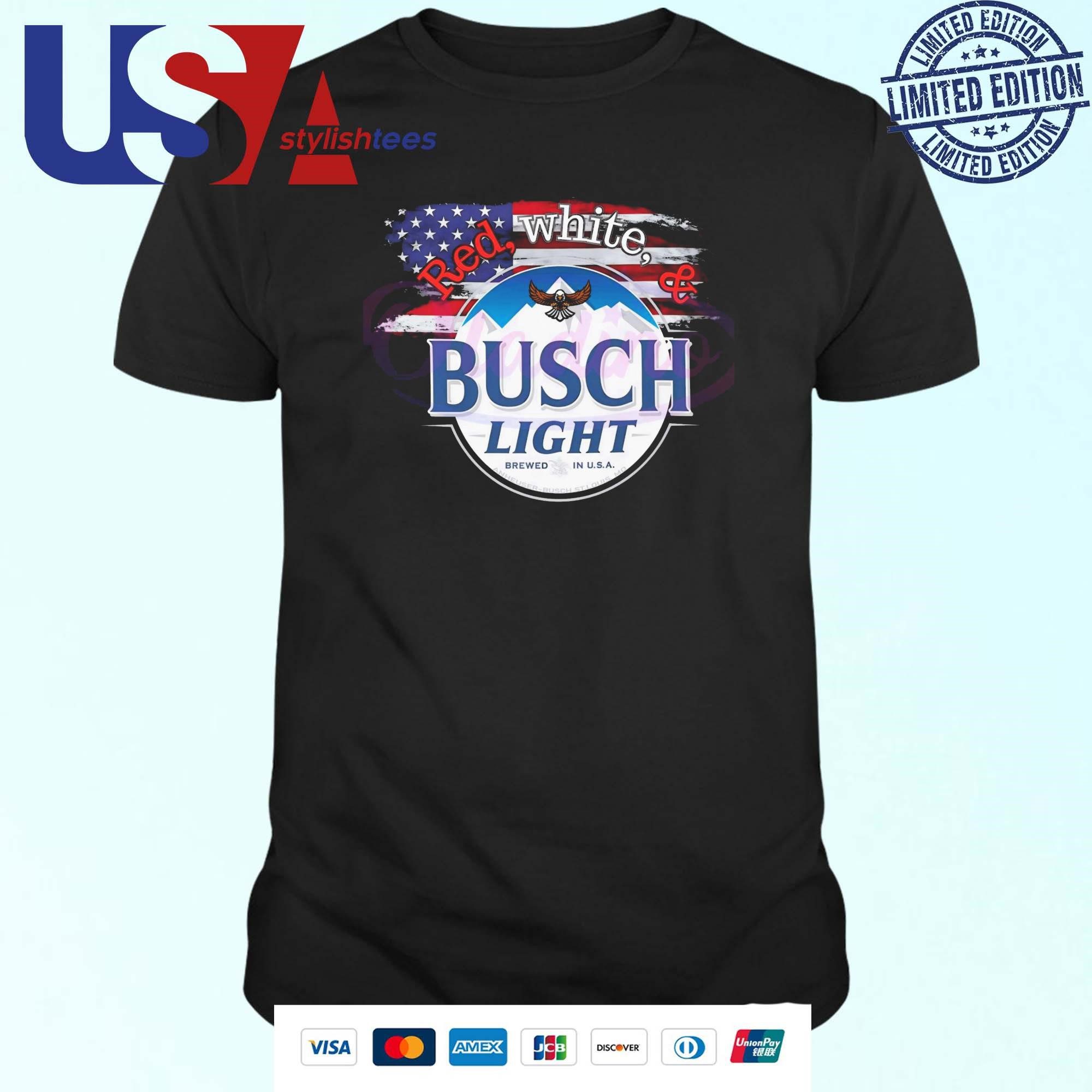 red-white-and-busch-light-patriotic-beer-2024-t-shirt-1 Patriotic Red White And Busch Light Beer Shirt for 2024