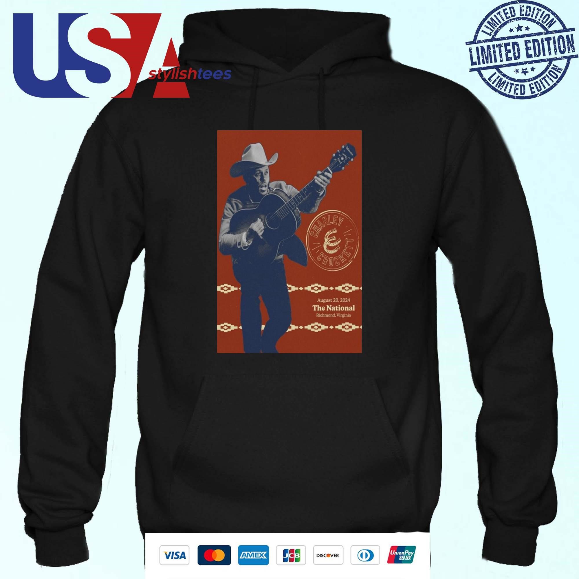 charley-crockett-richmond-va-the-national-august-20-2024-hoodie Charley Crockett Richmond, VA, The National August 20, 2024 Hoodie