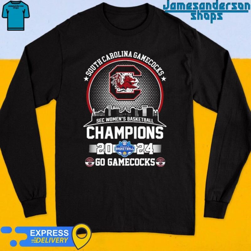 South Carolina Gamecocks Sec Women’s Basketball Champions 2024 Go Gamecocks shirt Long Sleeve