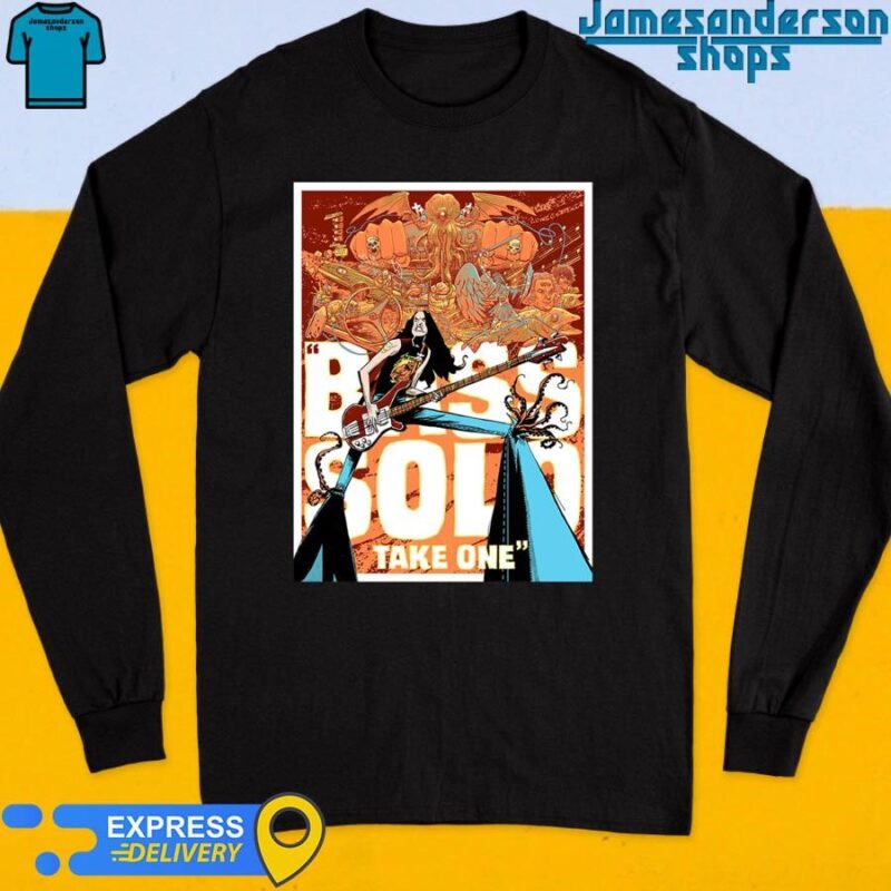 Official Metallica Bass Solo Take One Metalmongrol Cliff Burton Poster Exclusively At The M72 Pop Up Shop 2024 M72 World Tour Long Sleeve