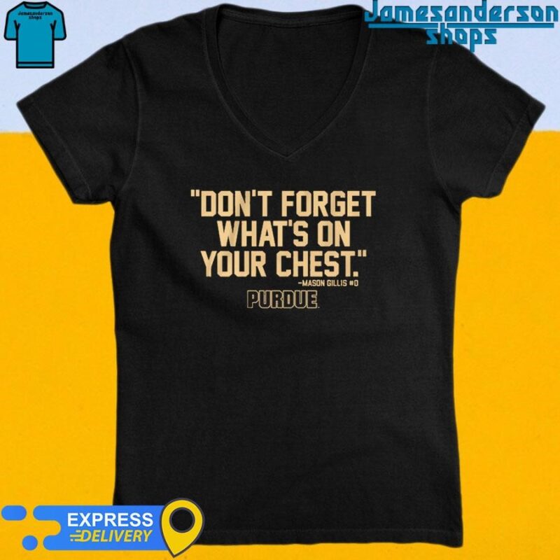 Purdue Boilermakers Mason Gillis On Your Chest shirt V-Neck