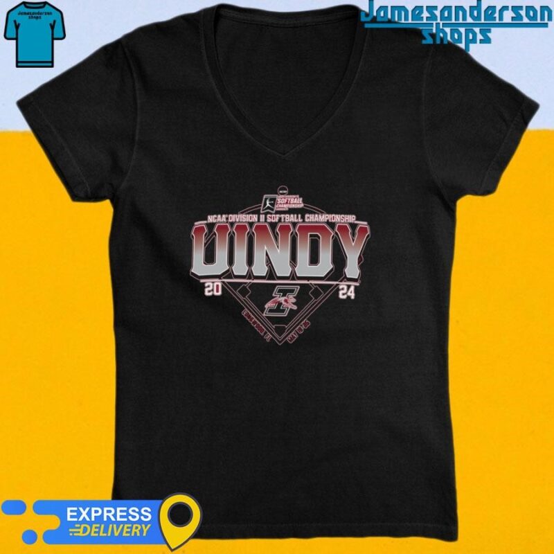 Official Indianapolis Greyhounds Uindy 2024 NCAA Division II Softball Championship Longwood,FL V-Neck