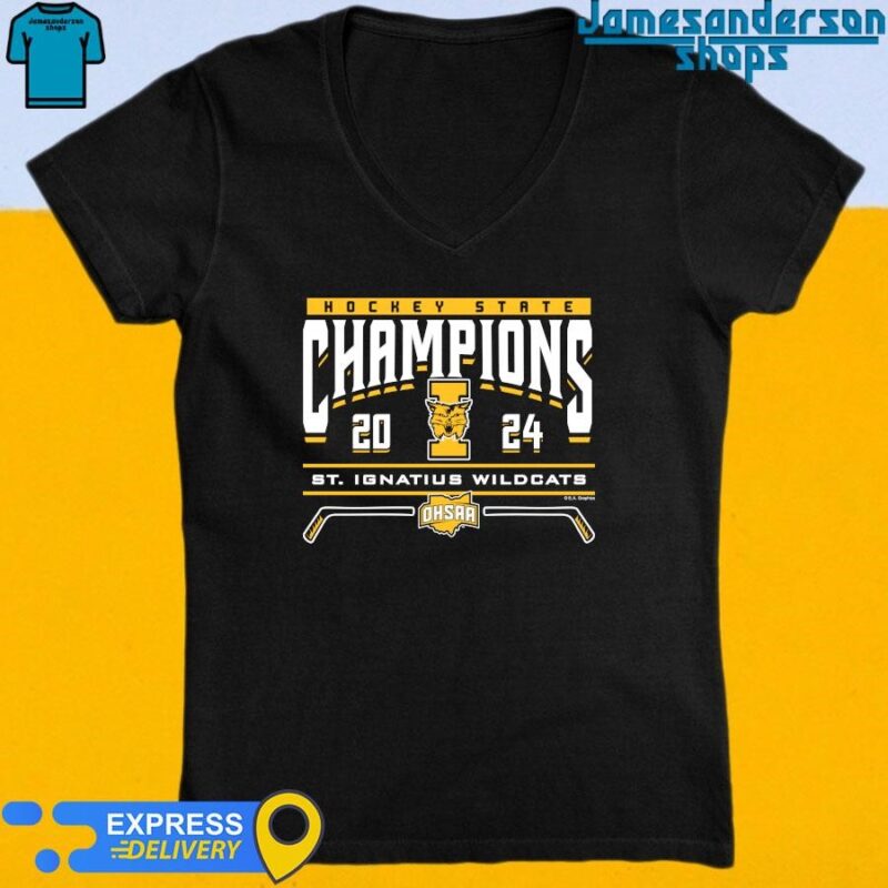 St Ignatius Wildcats 2024 Hockey State Champions shirt V-Neck
