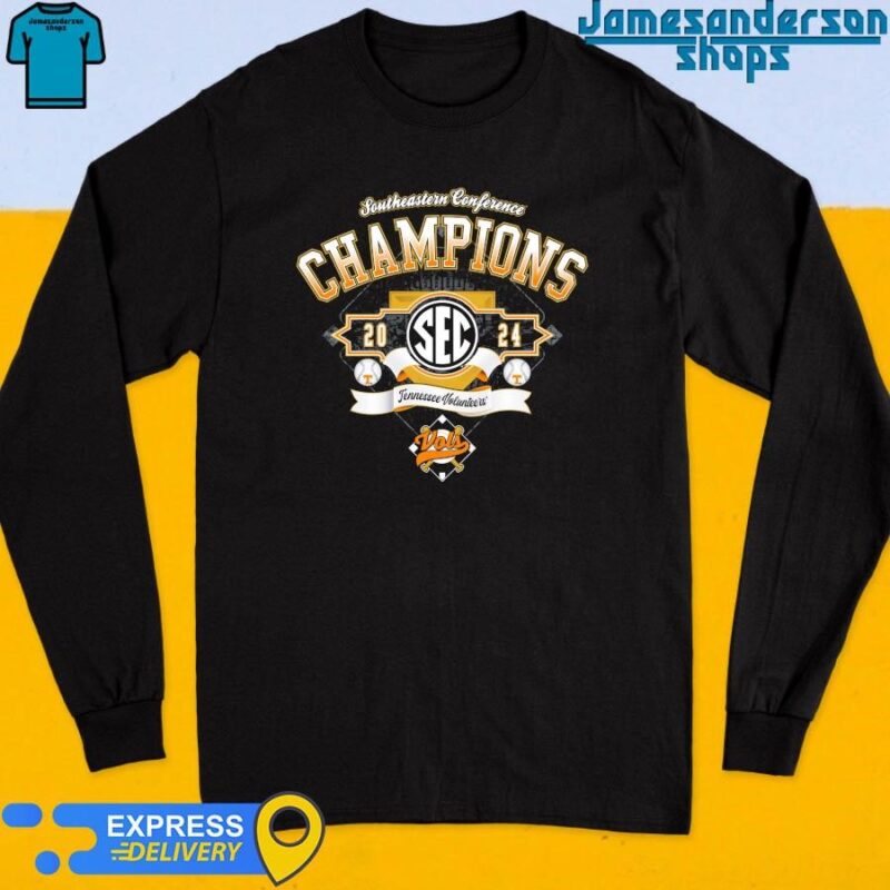 Official Tennessee Volunteers Baseball 2024 SEC Southeastern Conference Champions Long Sleeve