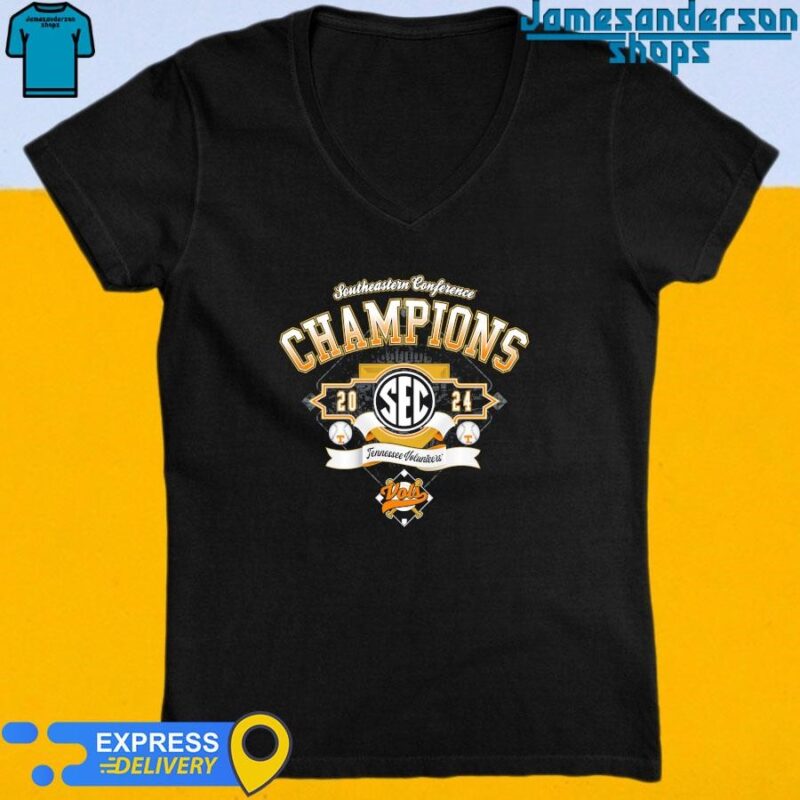 Official Tennessee Volunteers Baseball 2024 SEC Southeastern Conference Champions V-Neck