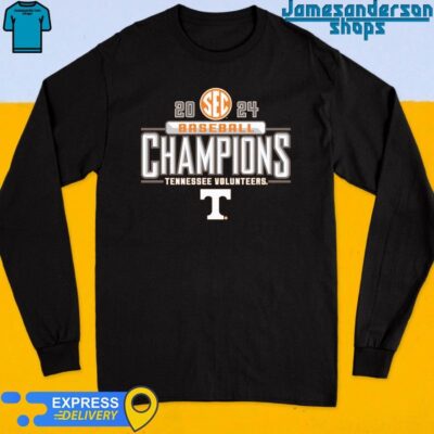 Official Tennessee Volunteers 2024 SEC East Baseball Regular Season Champions Locker Room Long Sleeve