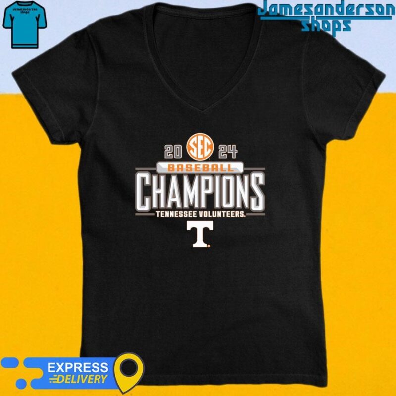 Official Tennessee Volunteers 2024 SEC East Baseball Regular Season Champions Locker Room V-Neck