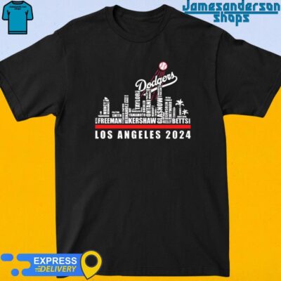 Official Los Angeles Dodgers Players Name Skyline Los Angeles 2024 shirt