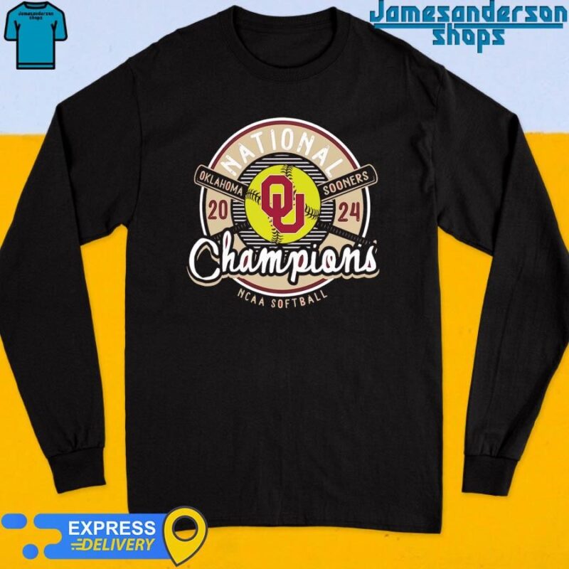 Official Oklahoma Sooners 2024 NCAA Softball National Champions Long Sleeve