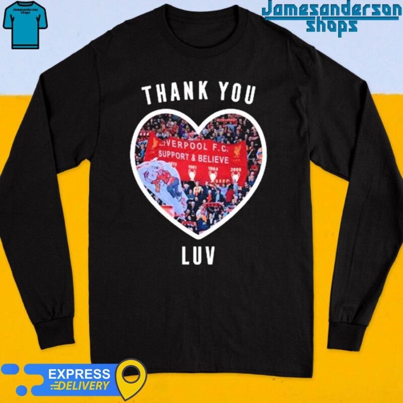 Official Liverpool F.C Support and Believe Thank You LUV Long Sleeve