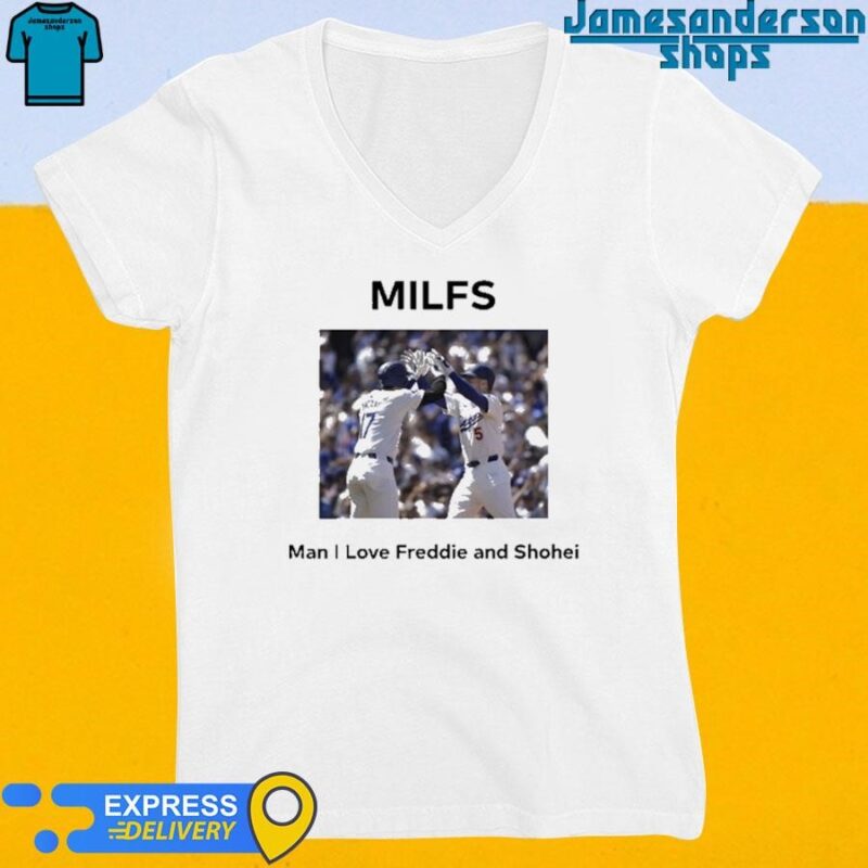 Official Milfs Man I Love Freddie And Shohei V-Neck