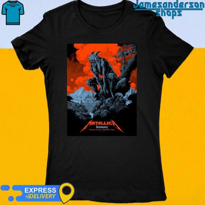 Official Metallica Germany May 24th and 26th 2024 Olympiastadion Munich Women's t-shirt