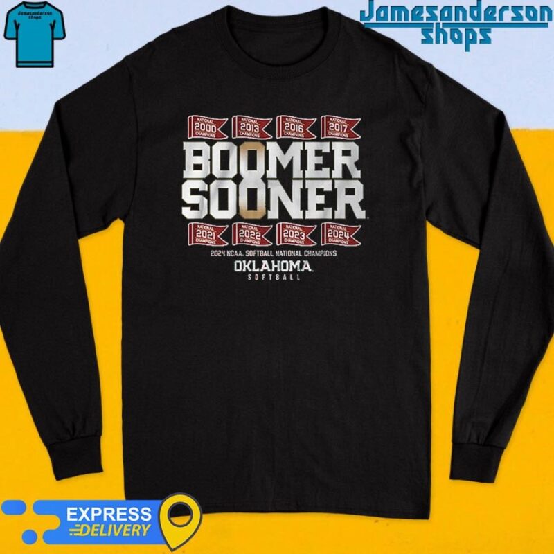 Official Oklahoma Sooners Softball 8x National Champs Long Sleeve